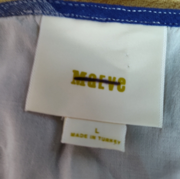 Anthropologie Maeve Belted  Gingham check Cotton Linen Asymmetrical Dress Lg EUC - Picture 10 of 12